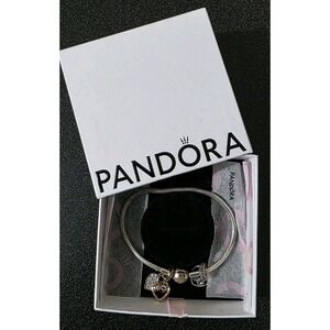 PANDORA .925 Age 18 Lock Key Hearts Bracelet‎ Silver Charms Jewelry Danty Core